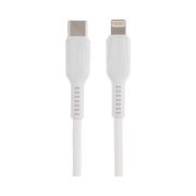 USB кабель шт.Type-C - шт.Lightning 1м, 3,0A 27W силиконовый, белый GP21TL «GoPower»