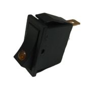 Переключатель узкий с подсветкой KCD3-101/MN on-off, 3 контакта,12V (жёлтый светодиод)