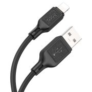 USB кабель шт.USB (A) - шт.Lightning 1,0м, 2,4А силиконовый, чёрный X90 «Hoco»
