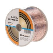 Кабель акустический, прозрачный 2х0,75 кв. мм., бухта 100м Blueline «PROconnect»