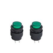 Кнопка круглая без фиксации R16-503/BD (D-314) on-off 4 контакта 1А, 250В (зелёный)