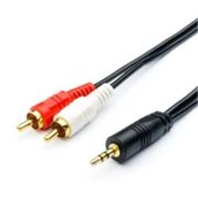Шнур 2RCAшт. - шт.3,5мм 1,5м Gold «GoPower»