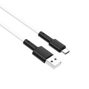 USB кабель шт.USB (A) - шт.Type-C «Borofone» BX31 силикон особо прочный  (белый)  3,0A, 1м