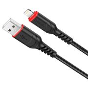 USB кабель шт.USB (A) - шт.Lightning 1,0м, 2,4А нейлон, черный X59 «Hoco»