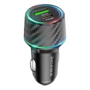 Автомобильный адаптер 1USB, 3,0A PD30W+гн.Type-C QC3.0 «Borofone» BZ21, черный