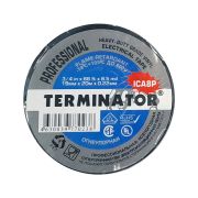 Изолента Terminator ICA8P 19/20, ПВХ, всепогодная, суперпрочная, огнеупорная, 0,22мм, чёрный