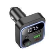 MP3 FM модулятор Hoco E85 12V (гн.USB-A QC3.0+гн.Type-C 20Вт, Bluetooth 5.4)