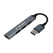 Разветвитель USB2.0 4гн.USB2.0, кабель USB 10см, алюминий Gembird