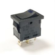 Переключатель с подсветкой SC-768, 4 контакта 6А 220B (синий светодиод)