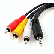 Шнур 3RCAшт. - шт.3,5мм 4pole удлиненный штекер 1,5м