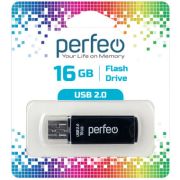 USB 2.0 Flash накопитель 16GB Perfeo C06, чёрный