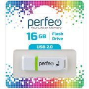USB 2.0 Flash накопитель 16GB Perfeo C11, белый