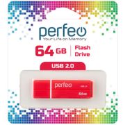 USB 2.0 Flash накопитель 64GB Perfeo C01G2, красный