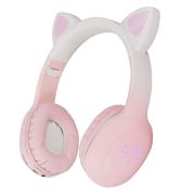 Гарнитура  полноразмерная беспроводная, детская CAT Bluetooth, розовые Perfeo