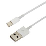 USB кабель шт.USB-A - шт.Lightning 1м, 2,4A 12W, ПВХ, белый «Rexant»