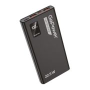 Портативный аккумулятор 10000mAh 2гн.USB 3.0A + 1гн.PD20W PB03-10 GoPower, чёрный