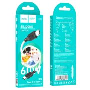 USB кабель шт.Type-C - шт.Type-C 1м, 3,0A 60W нейлон, чёрный X90 «Hoco»