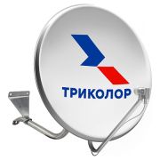 Антенна спутниковая офсетная АУМ CTB-0.6ДФ-1.2 0.55 logo St облегчённа с лого Триколор с кронштейном