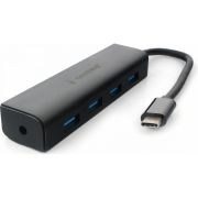 Концентратор USB 3.0, 4 порта, Type-C, с доп питанием UHB-C364 «Gembird»
