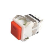 Кнопка без фиксации квадратная KD2-22 off-(on), 8 контактов, 3A, 250V (красный)