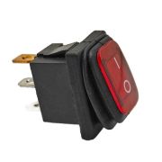 Переключатель с влагозащитой KCD1-106/3PN FS on-off 3 контакта 6А, 220В (красный)