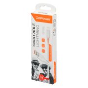 USB кабель шт.USB (A) - шт.Lightning 1,0м, 2,4A, белый GP01L «GoPower»