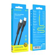 USB кабель шт.Type-C - шт.Lightning 1м, 2,4A силиконовый, чёрный BX51 «Borofone»