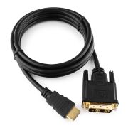 Шнур шт.HDMI - шт.DVI-D 1,8м экран, чёрный, пакет «Cablexpert»