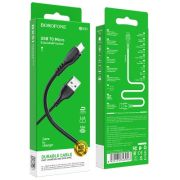 USB кабель для зарядки micro USB 1м, 2,4A силиконовый, черный BX51 «Borofone»