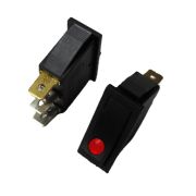 Переключатель узкий с подсветкой KCD3-101/MN on-off, 3 контакта,12V (красный светодиод)
