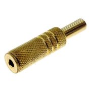 Гнездо 3,5мм стерео на кабель (металл gold)