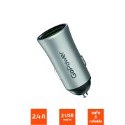 Автомобильный адаптер 2гн.USB, 2,4A GPC07-2U, серый «GoPower»