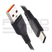 USB кабель шт.USB (A) - шт.Type-C 1м, 2,4A, чёрный GP01T «GoPower»