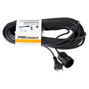 Удлинитель-шнур ПВС 2х0.75, 20 м, б/з, 6 А, 1300 Вт, IP20, черный (Сделано в России) «PROconnect »