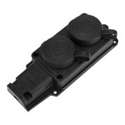 Розетка (колодка) штепсельная двухместная влагозащищенная 230V, 16 А, IP44 каучук «PROconnect»