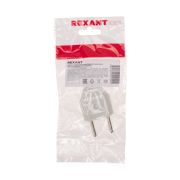 Вилка прямая, плоская без з/к 6А, белая «Rexant»