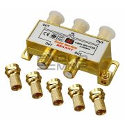 Делитель на 4ТВ 1вход F-гн. - 4 выхода F-гн. 5-1000МГц + 5шт.F Gold  в коробочке «Rexant»