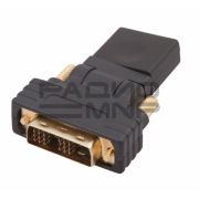 Переходник шт. DVI-D - гн.HDMI угловой, поворотный