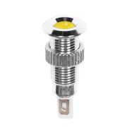 Индикатор LED металл D= 8мм 12В, желтый «Rexant»