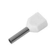 Наконечник штыревой втулочный изолированный F-8 мм 2х0.5 мм² (НШВи(2) 0.5-8/НГи2 0,5-8) белый Rexant